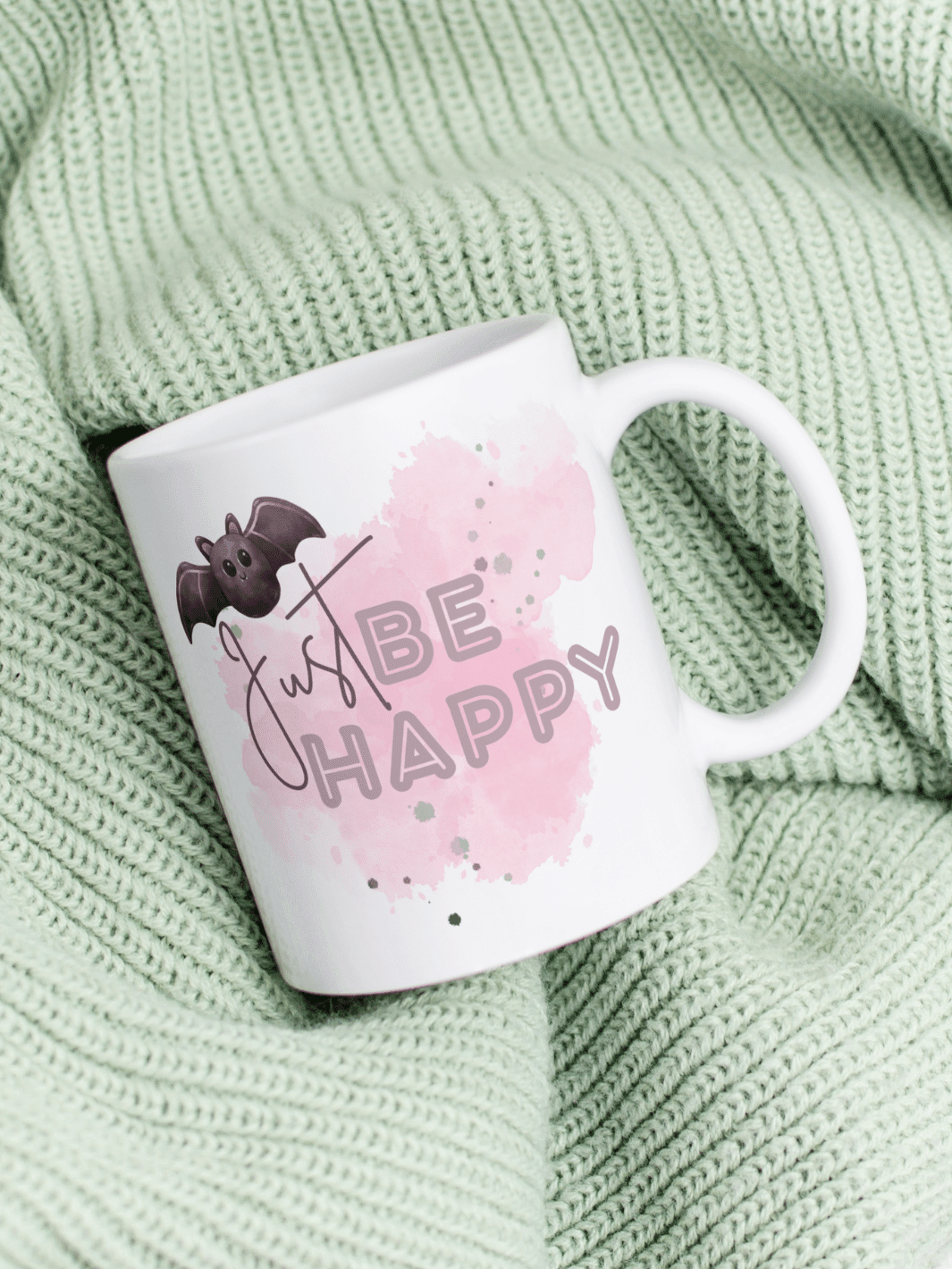 Keramiktasse Be Happy - achtsame Geschenke für Frauen bei Alles auf Anfang in Bedburg, NRW