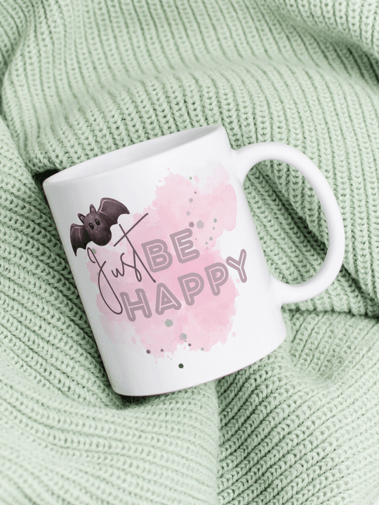 Keramiktasse Be Happy - achtsame Geschenke für Frauen bei Alles auf Anfang in Bedburg, NRW