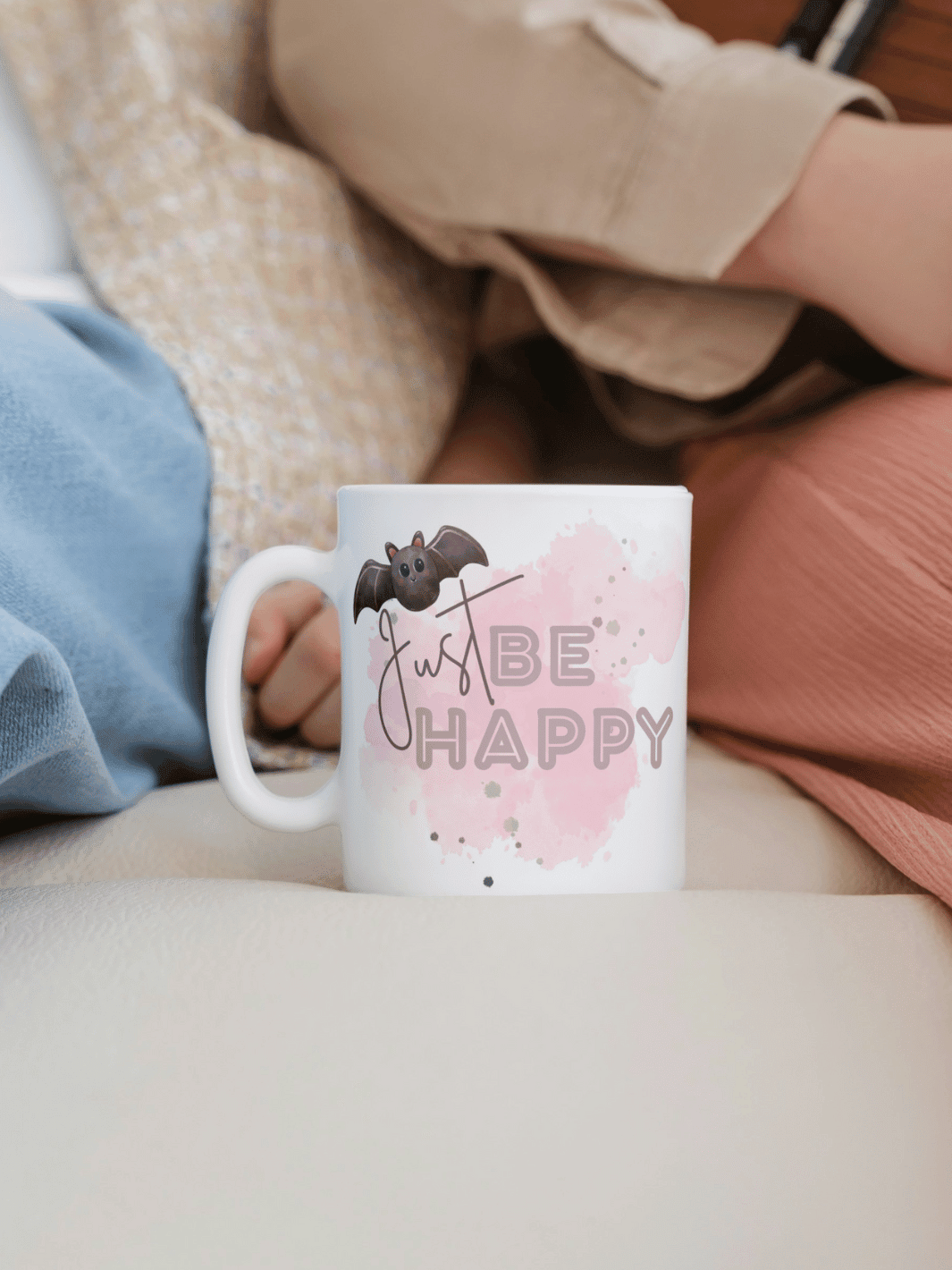 pKeramiktasse Be Happy - achtsame Geschenke für Frauen bei Alles auf Anfang in Bedburg, NRW