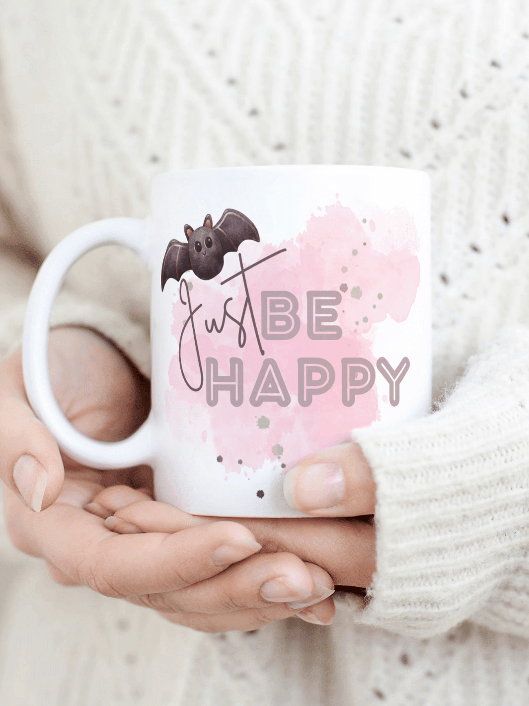 Keramiktasse Be Happy - achtsame Geschenke für Frauen bei Alles auf Anfang in Bedburg, NRW