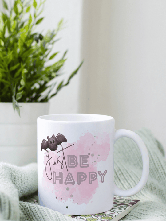 Keramiktasse Be Happy - achtsame Geschenke für Frauen bei Alles auf Anfang in Bedburg, NRW