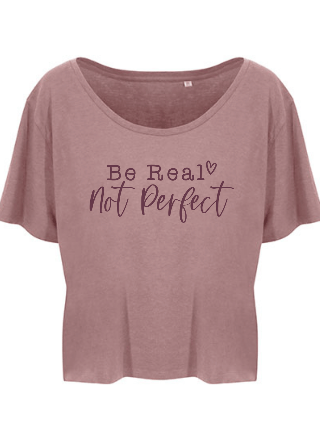 Be real-not perfect Damen cropped T-Shirt dusty pink