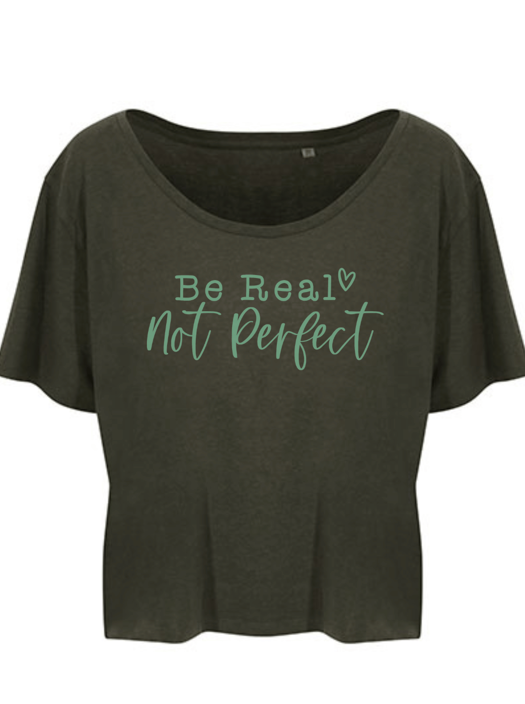 Be real-not perfect Damen cropped T-Shirt fern green