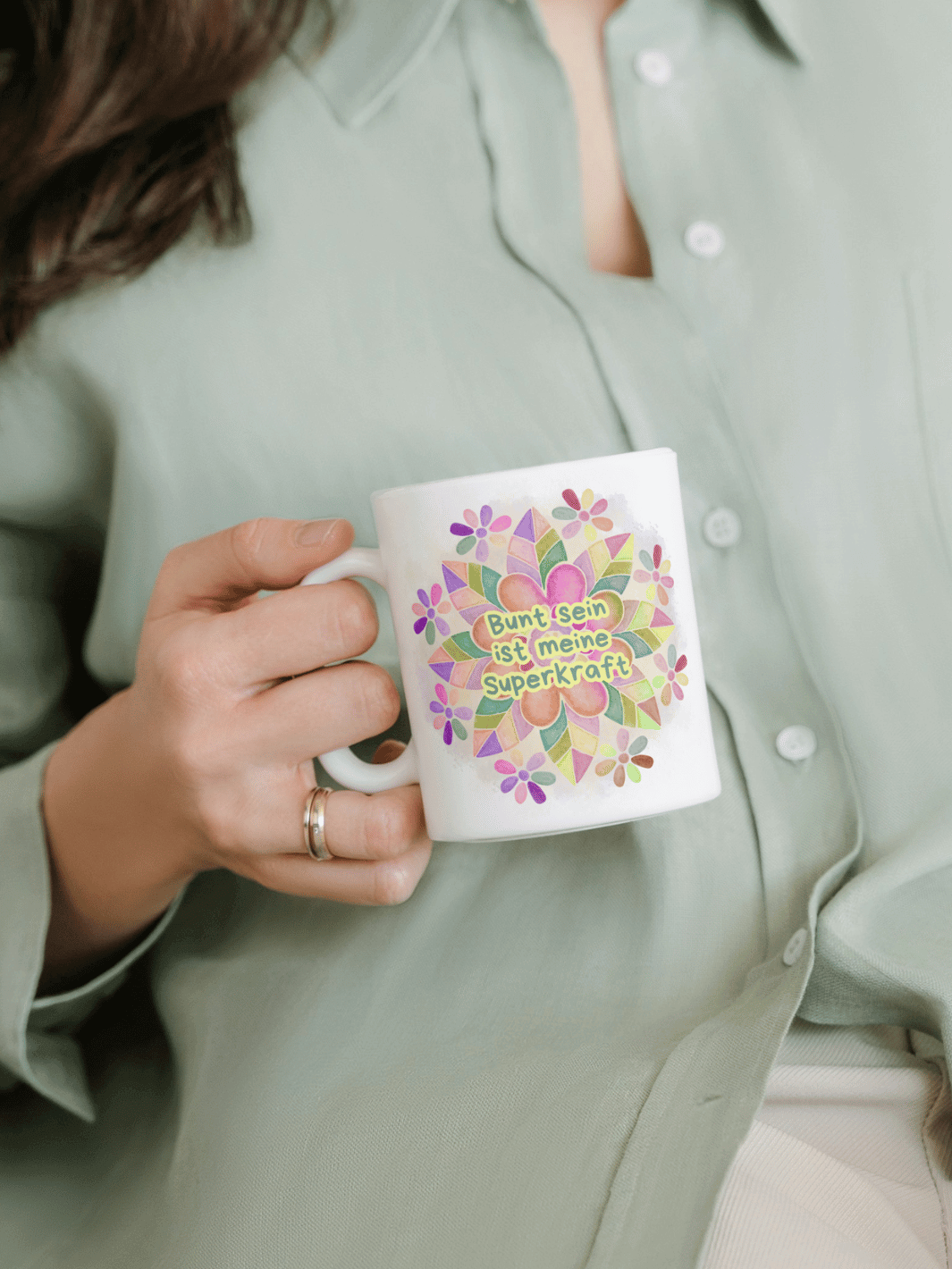 BUNT IST MEINE SUPERKRAFT Tasse - Alles auf Anfang - personalisierte Geschenke für Frauen