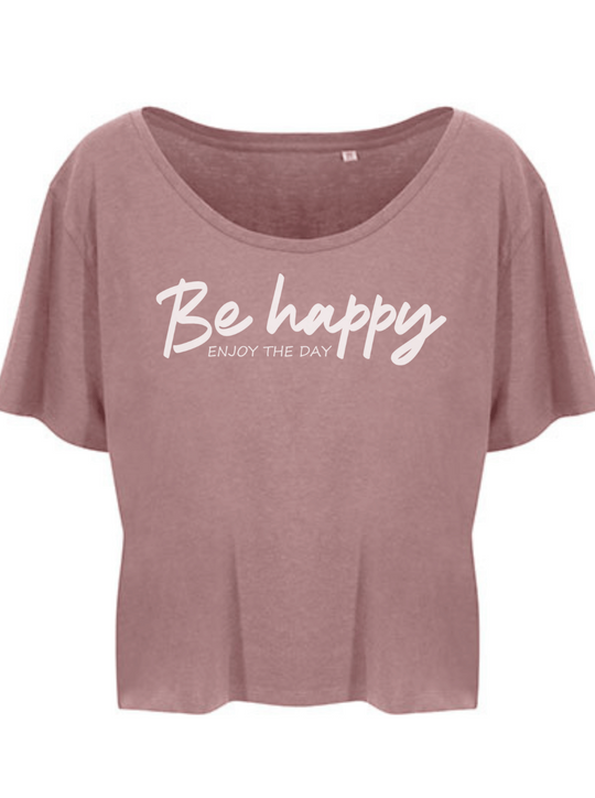 BE HAPPY Damen Crop Top dusty Pink