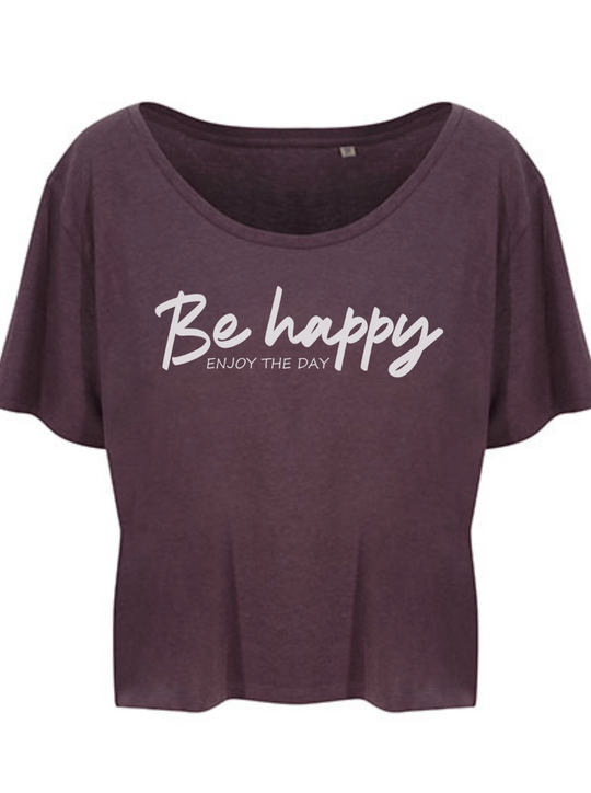 BE HAPPY Damen Crop Top wild mulberry