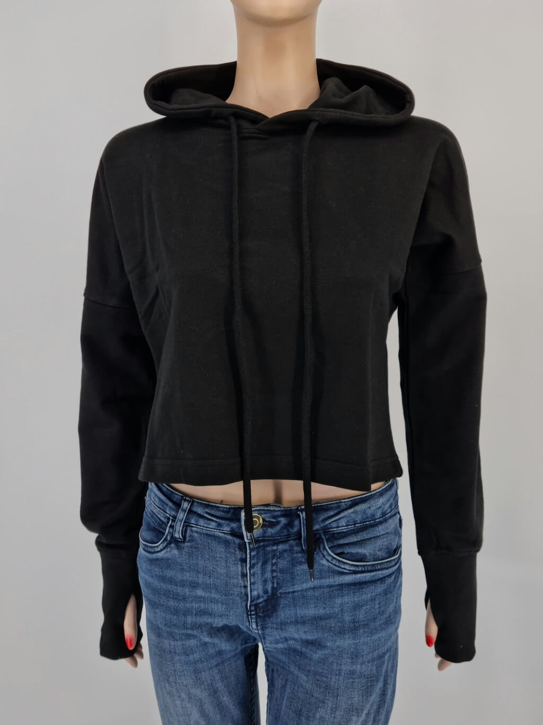 cropped Hoodie schwarz (Abverkauf)