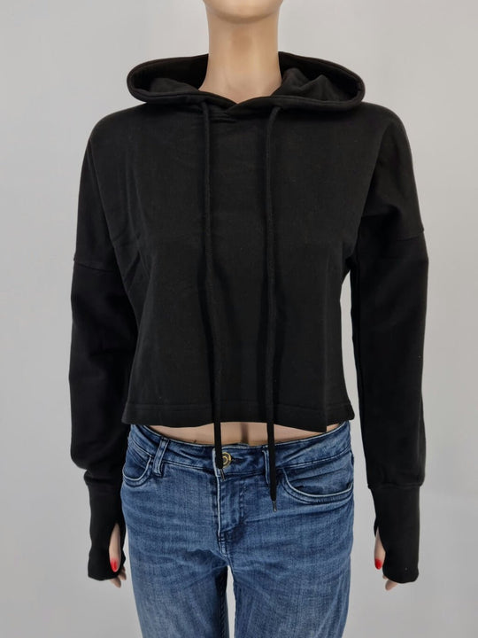 cropped Hoodie schwarz (Abverkauf)
