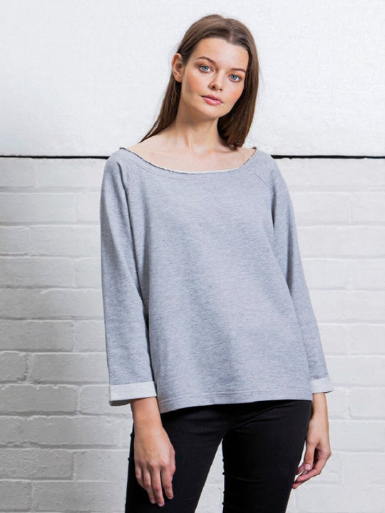 Damen Flashdance Sweatshirt graumeliert (Auslaufartikel)
