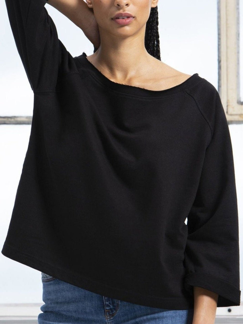 Damen Flashdance Sweatshirt schwarz (Auslaufartikel)