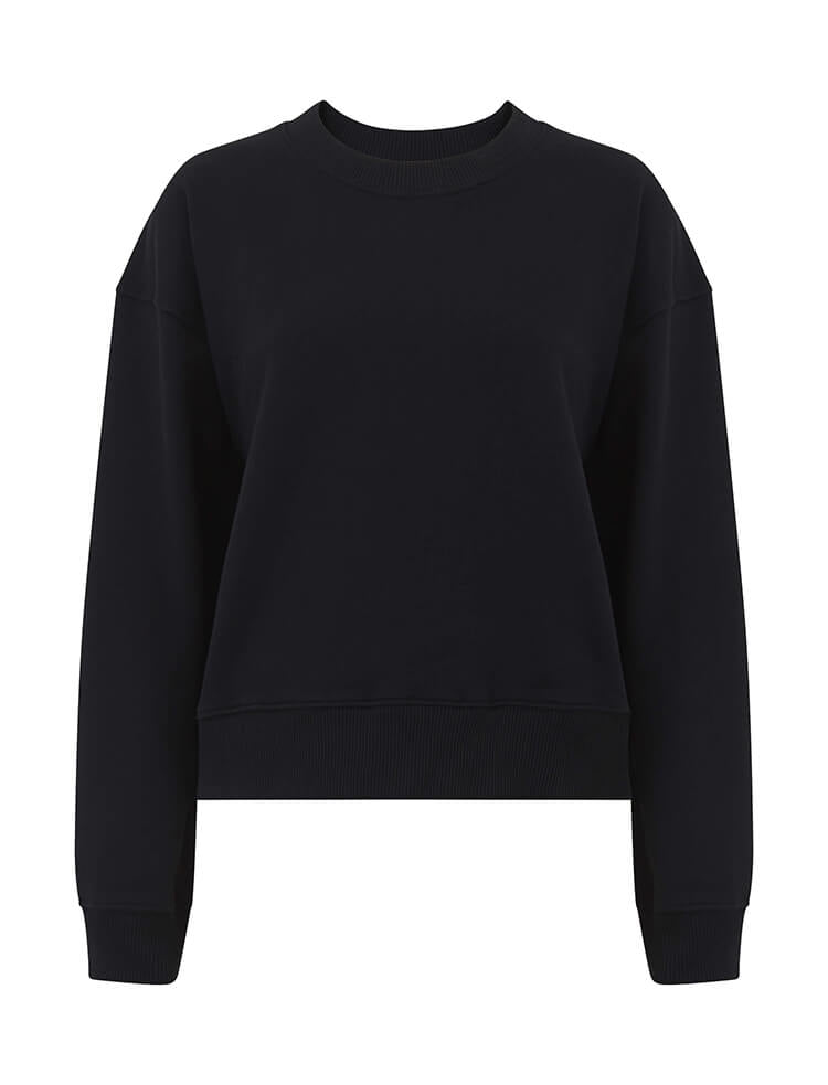 Damen Sweatshirt (Auslaufartikel) dropshoulder schwarz