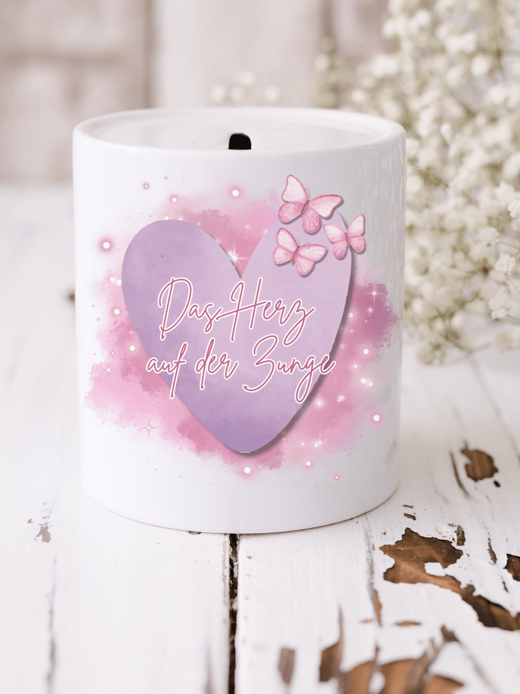 DAS HERZ AUF DER ZUNGE Spardose - Alles auf Anfang - personalisierte Geschenke für Frauen