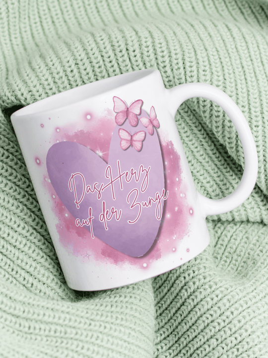 DAS HERZ AUF DER ZUNGE Tasse - Alles auf Anfang - personalisierte Geschenke für Frauen