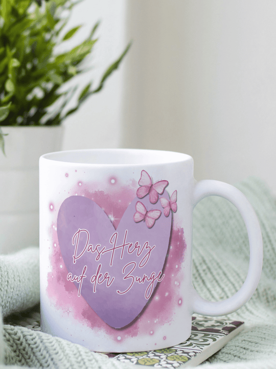DAS HERZ AUF DER ZUNGE Tasse - Alles auf Anfang - personalisierte Geschenke für Frauen
