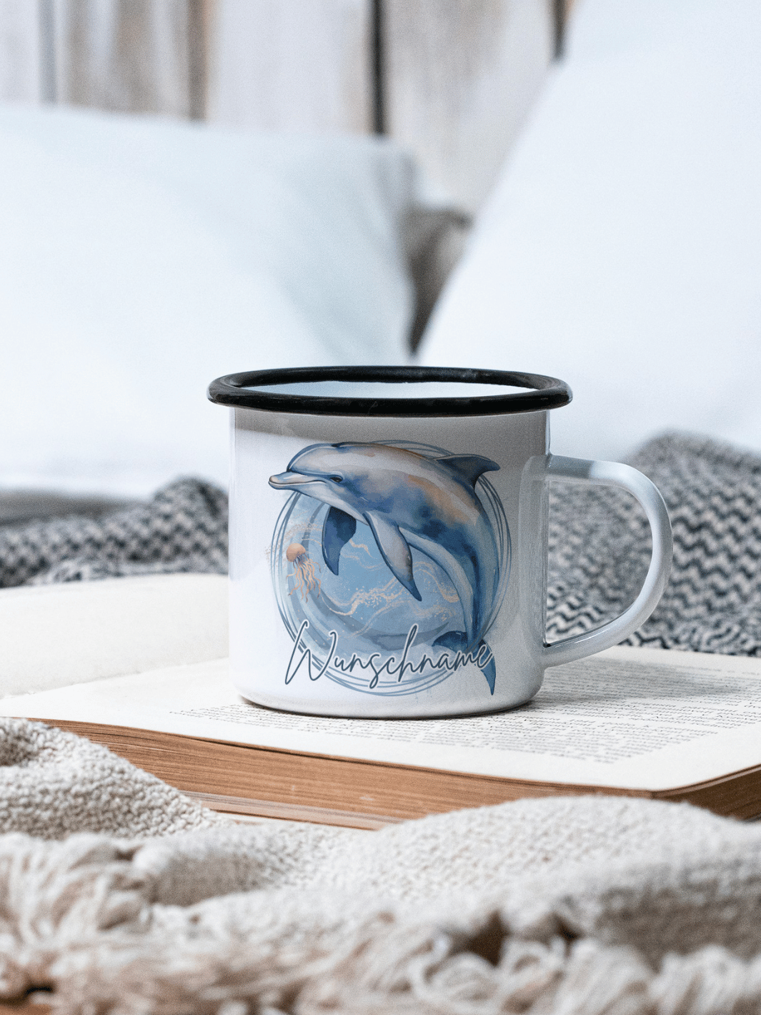 DELFIN Emaillebecher - Alles auf Anfang - personalisierte Geschenke für Frauen