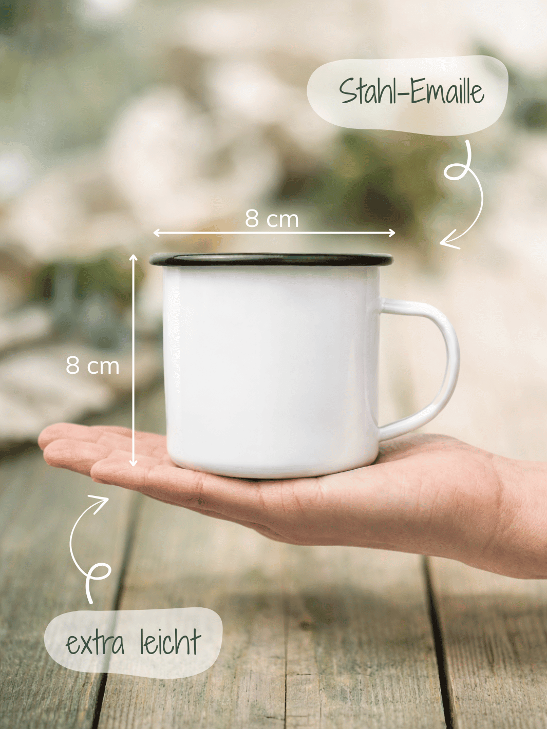 Größenformationen für Emaillebecher bei Alles auf Anfang - achtsame Geschenke für Frauen aus Bedburg, NRW.
