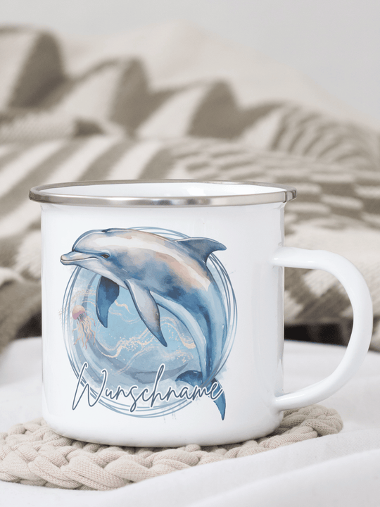 DELFIN Emaillebecher - Alles auf Anfang - personalisierte Geschenke für Frauen