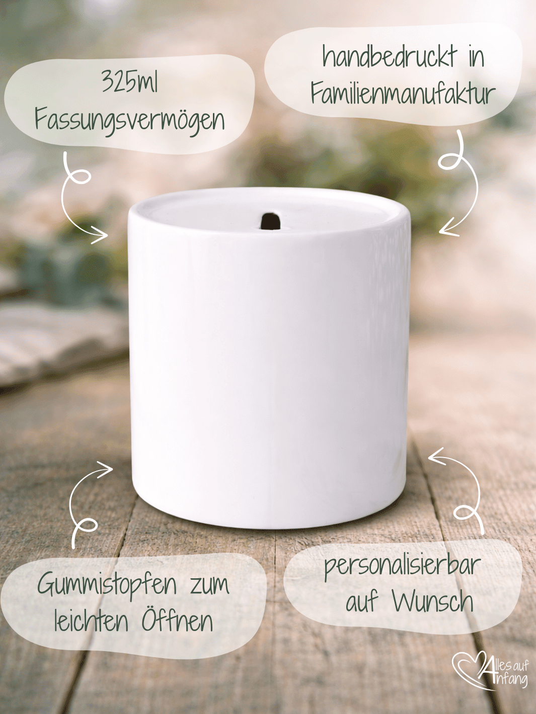 Informationen Keramikspardose - achtsame Geschenke für Frauen bei Alles auf Anfang in Bedburg, NRW