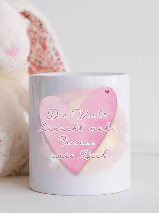 DIE WELT BRAUCHT MEHR FRAUEN WIE DICH Spardose - Alles auf Anfang - personalisierte Geschenke für Frauen