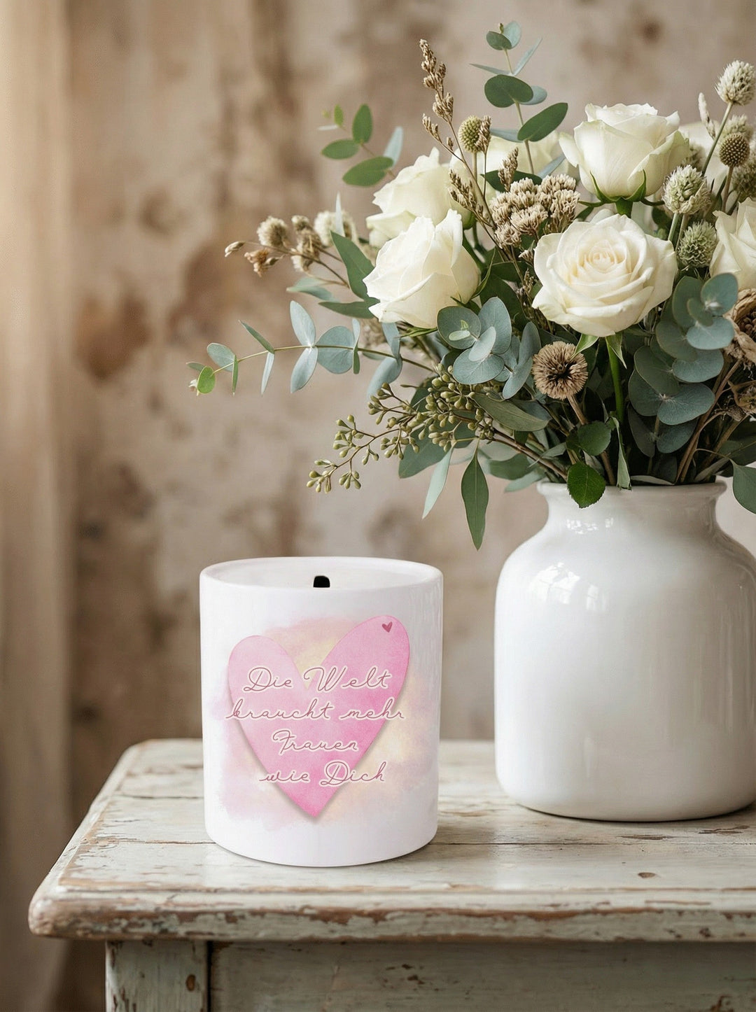 DIE WELT BRAUCHT MEHR FRAUEN WIE DICH Spardose - Alles auf Anfang - personalisierte Geschenke für Frauen