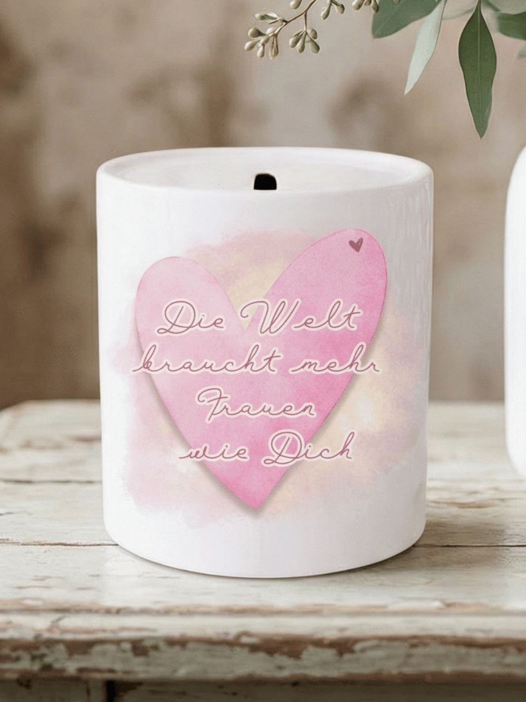 DIE WELT BRAUCHT MEHR FRAUEN WIE DICH Spardose - Alles auf Anfang - personalisierte Geschenke für Frauen