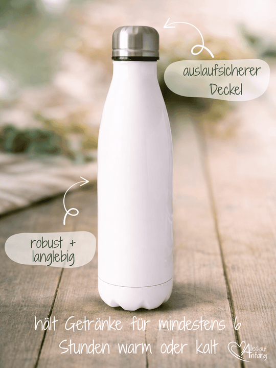 Angaben zur Trinkflasche - personalisierte, achtsame Geschenke für Frauen bei Alles auf Anfang in Bedburg, NRW 