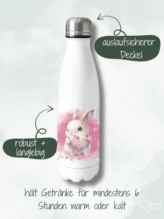 DU BIST WUNDERVOLL Trinkflasche - Alles auf Anfang - personalisierte Geschenke für Frauen
