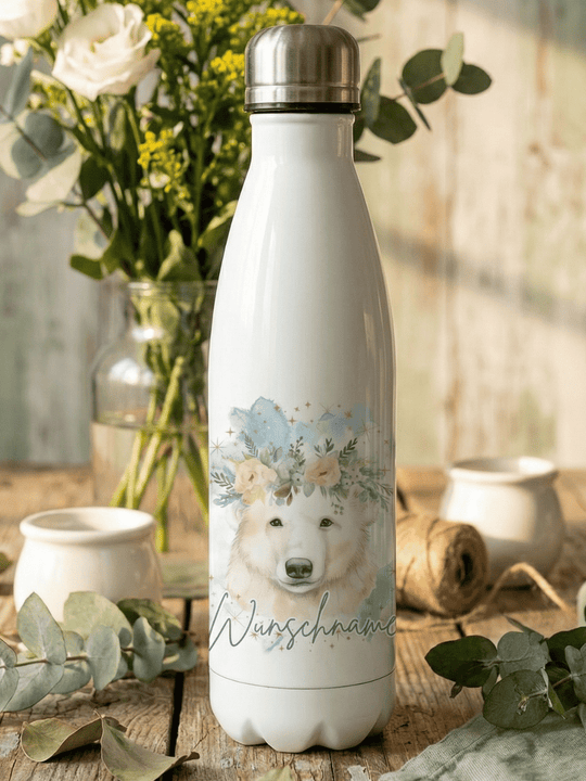Trinkflasche Eisbär personalisierbar - achtsame Geschenke für Frauen und Mädchen bei Alles auf Anfang in Bedburg, NRW
