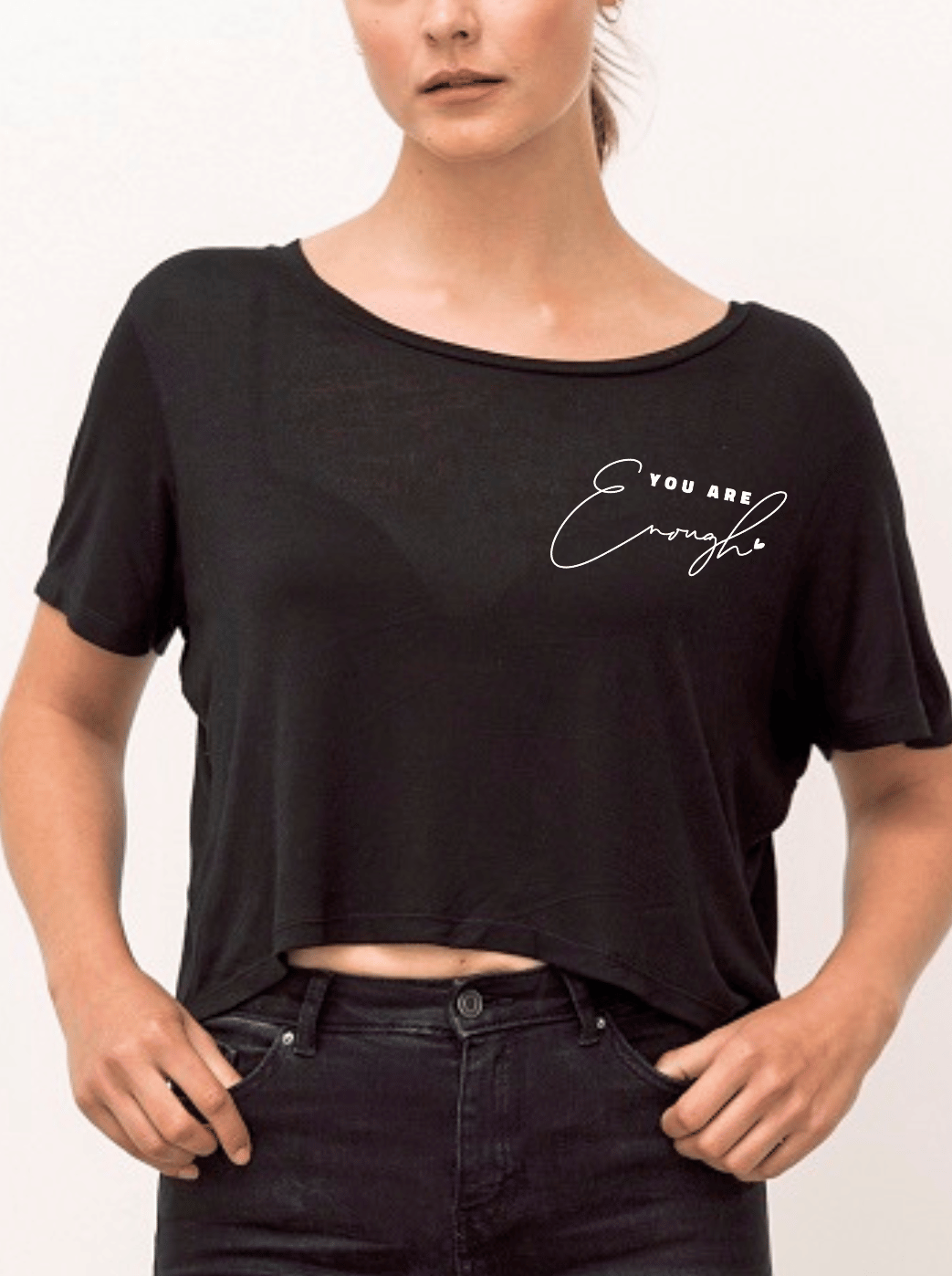 You are enough Damen T-Shirt cropped Model