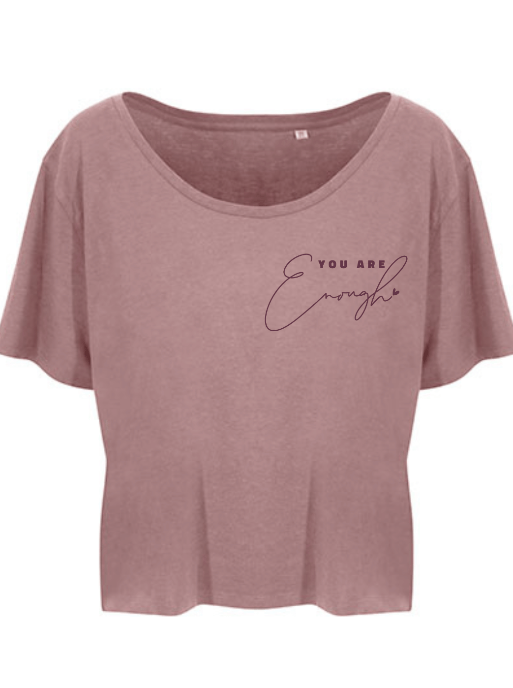 You are enough Damen T-Shirt cropped dusty pink