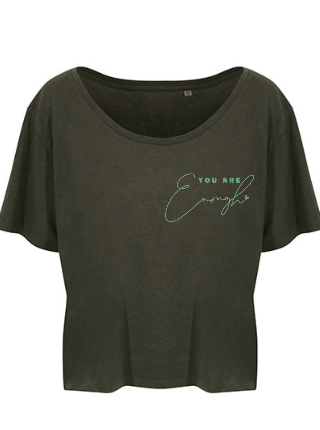 You are enough Damen T-Shirt cropped ferngreen