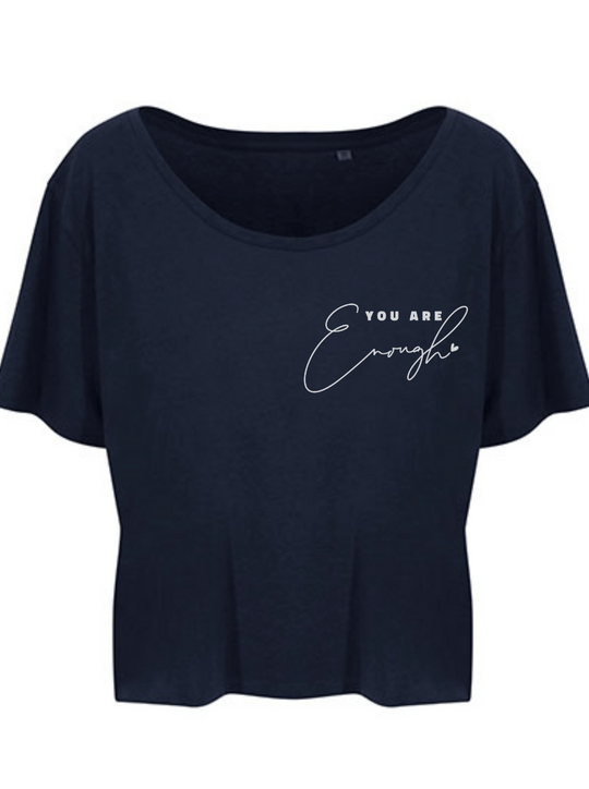 You are enough Damen T-Shirt cropped navy