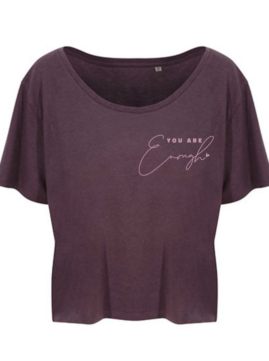 You are enough Damen T-Shirt cropped wild mulberry