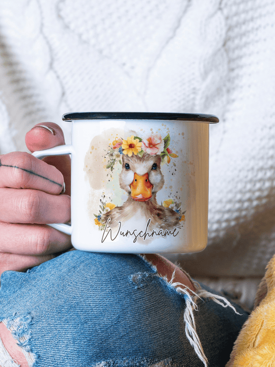 ENTE Emaillebecher - Alles auf Anfang - personalisierte Geschenke für Frauen