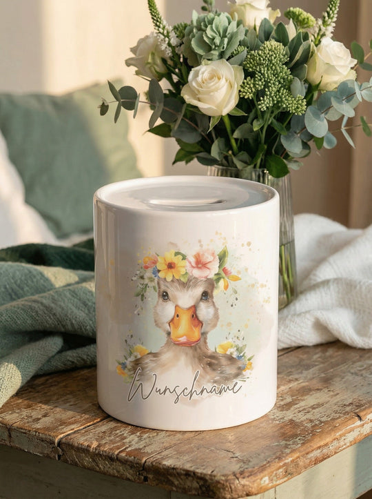 ENTE Spardose - Alles auf Anfang - personalisierte Geschenke für Frauen