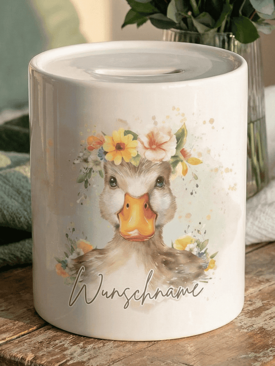 ENTE Spardose - Alles auf Anfang - personalisierte Geschenke für Frauen
