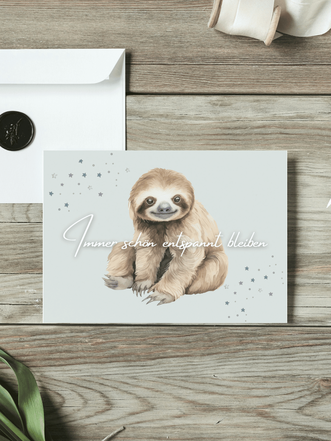 Immer schön entspannt bleiben - Postkarte aus recycelten Papier. Achtsame Geschenk für Frauen - Alles auf Anfang aus Bedburg