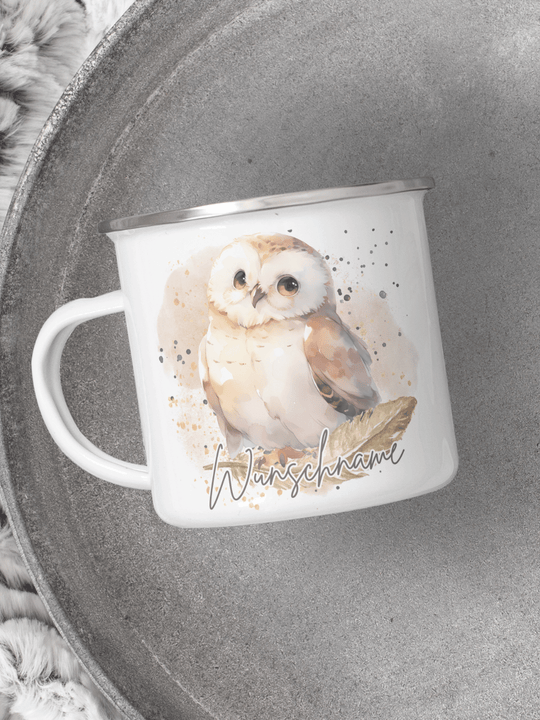 EULE II Emaillebecher - Alles auf Anfang - personalisierte Geschenke für Frauen