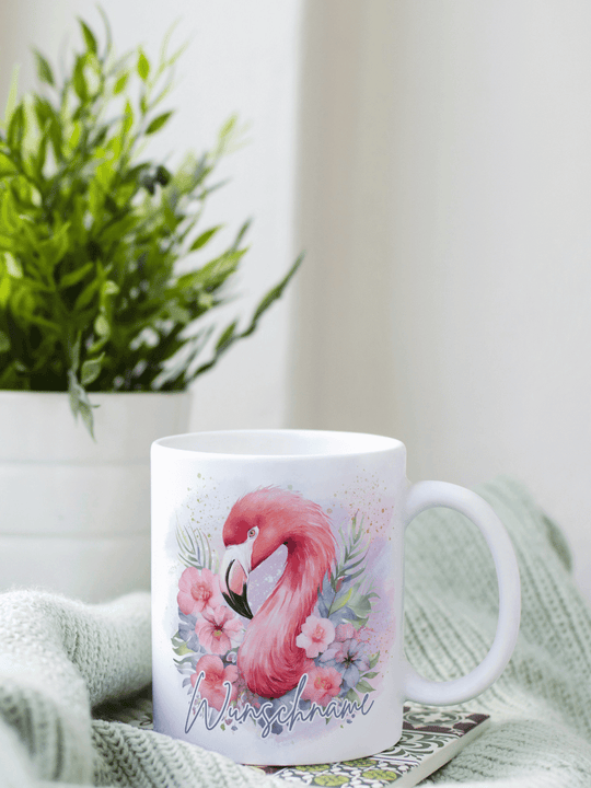 Motiv Flamingo links - Personalisierbare Keramiktassen.Achtsame Geschenke für Frauen bei Alles auf Anfang in Bedburg, NRW