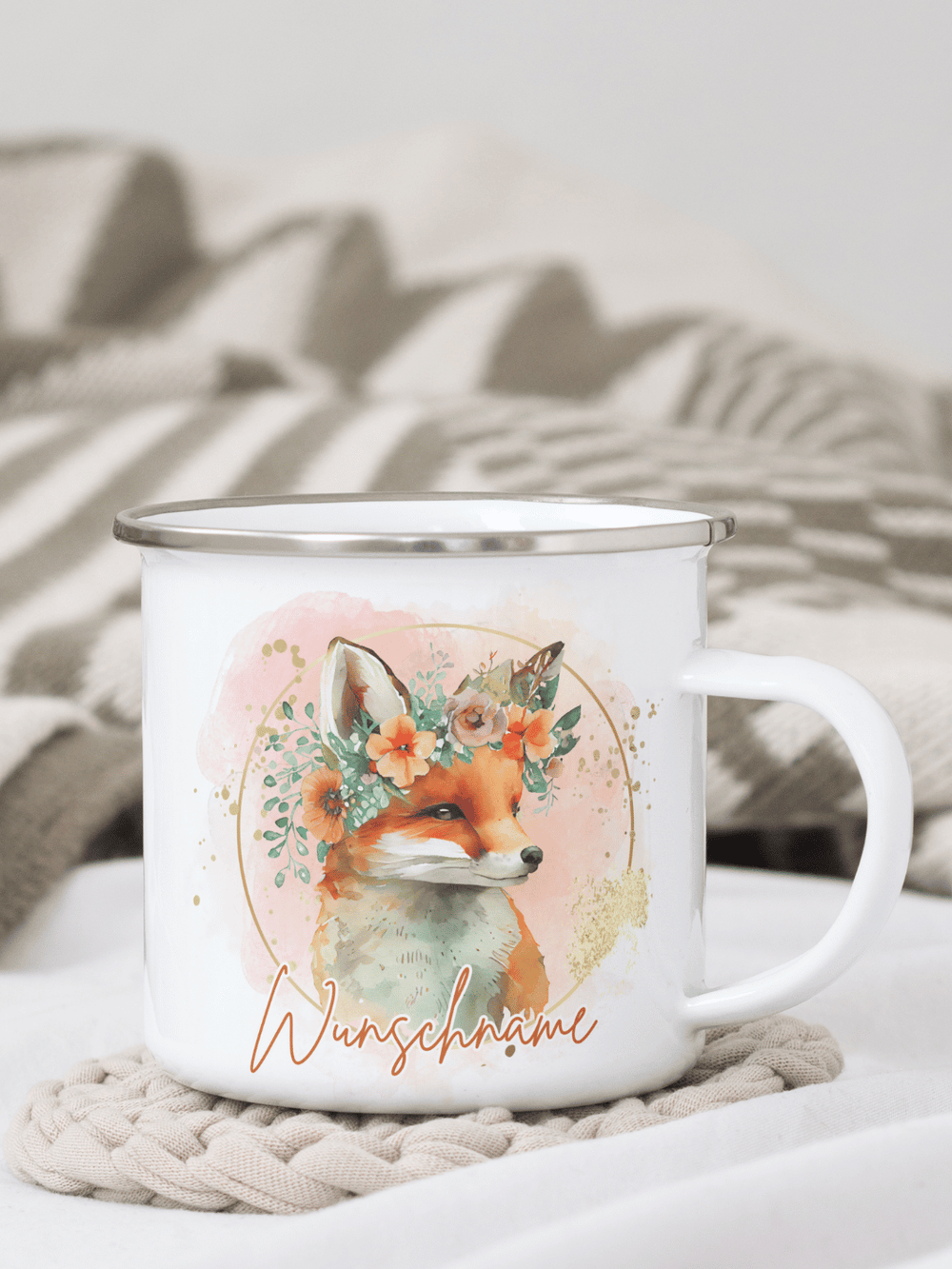 FUCHS Emaillebecher - Alles auf Anfang - personalisierte Geschenke für Frauen