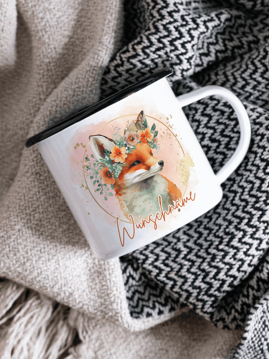 FUCHS Emaillebecher - Alles auf Anfang - personalisierte Geschenke für Frauen