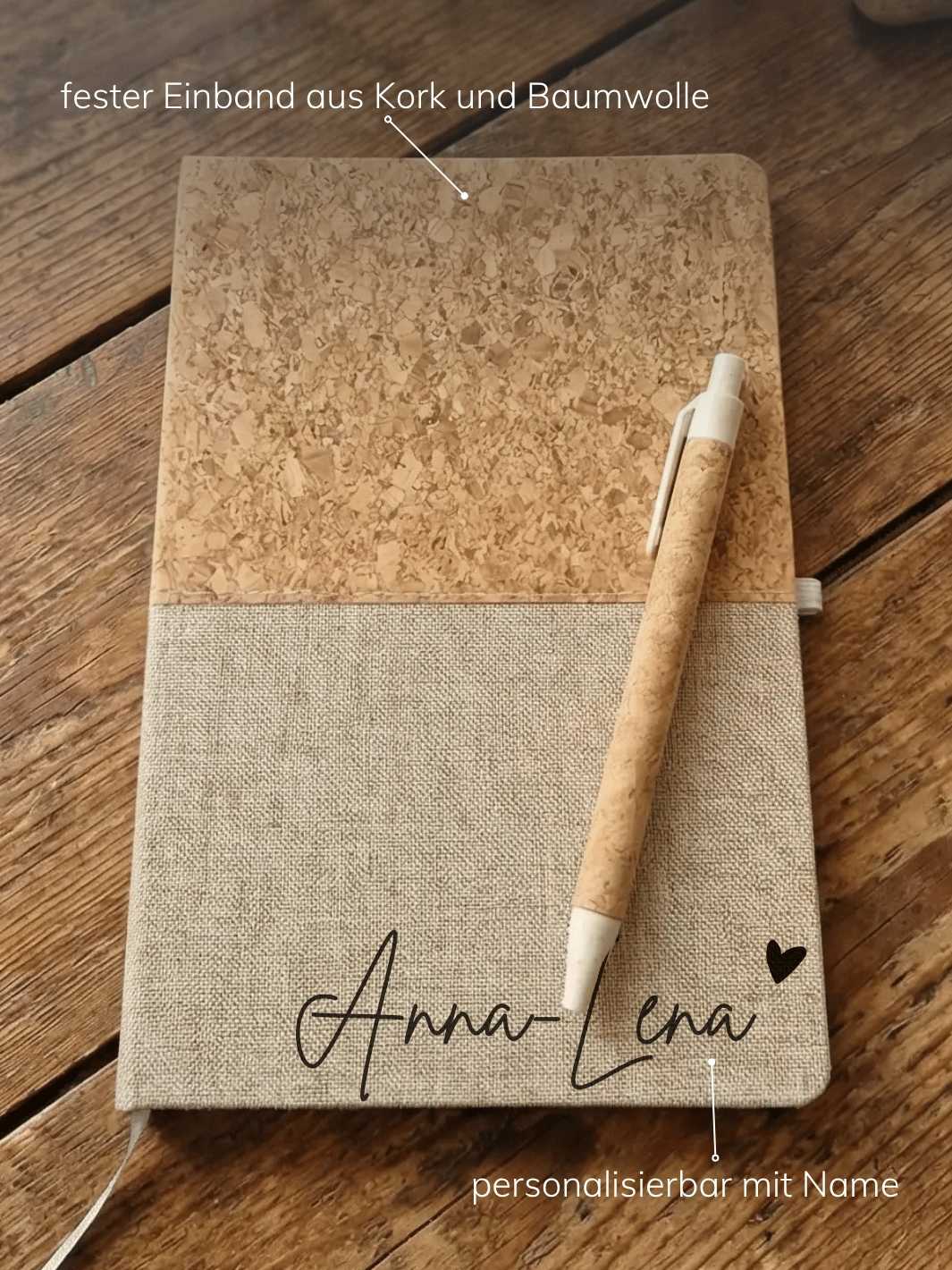 Korknotizbuch DIN A5 personalisiert - Achtsame Geschenke für Frauen bie Alles auf Anfang