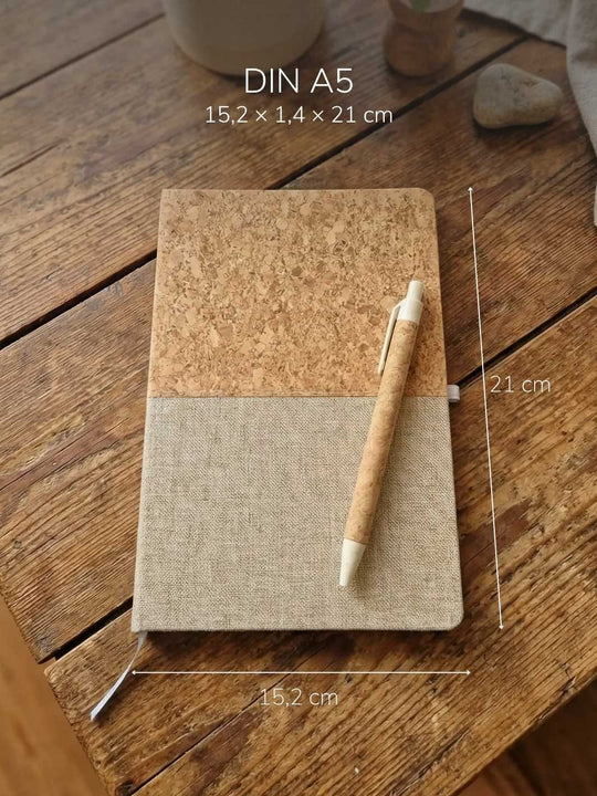 Kork Notizbuch, DIN A5. Achtsame Geschenke für Frauen, Alles auf Anfang