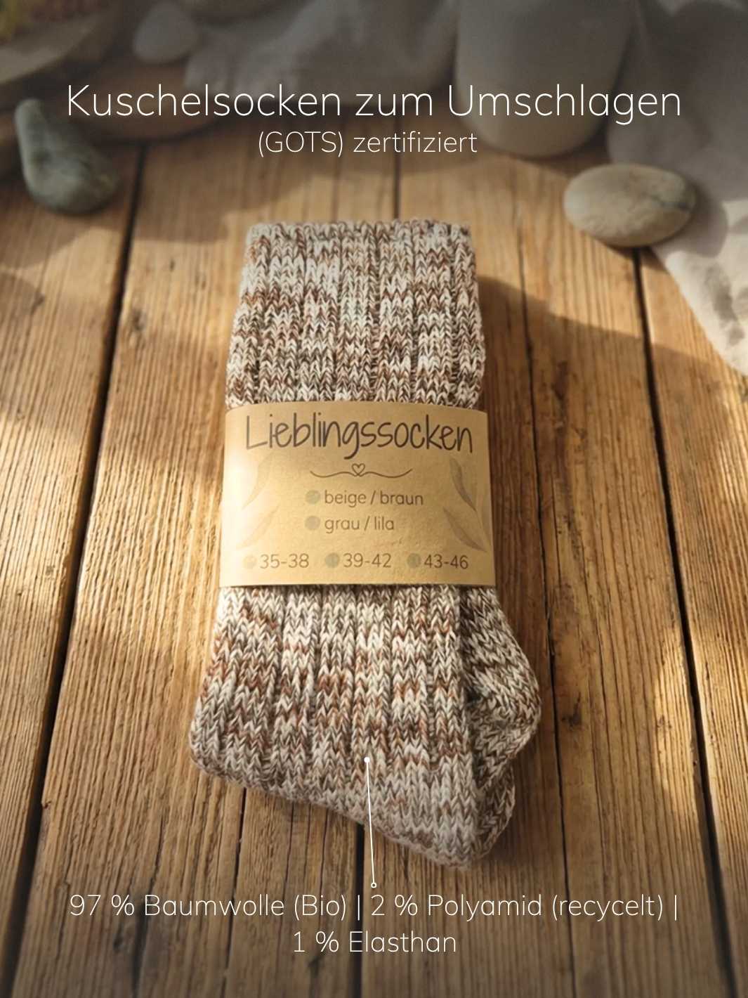 Umschlagsocken Bio - achtsame Geschenke für Frauen bei Alles auf Anfang