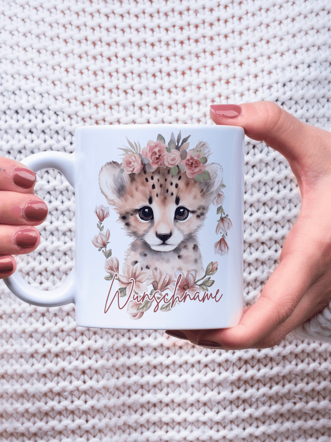 Keramiktasse Gepard - achtsame Geschenke für Frauen bei Alles auf Anfang, Bedburg NRW