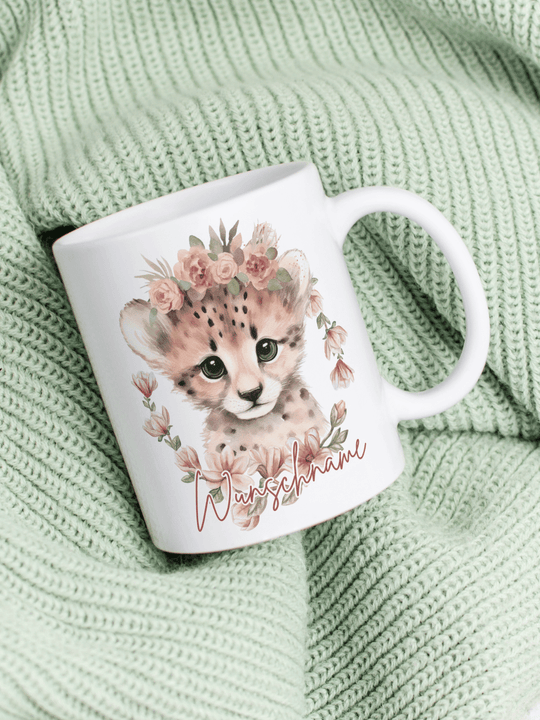 Keramiktasse Gepard - achtsame Geschenke für Frauen bei Alles auf Anfang, Bedburg NRW