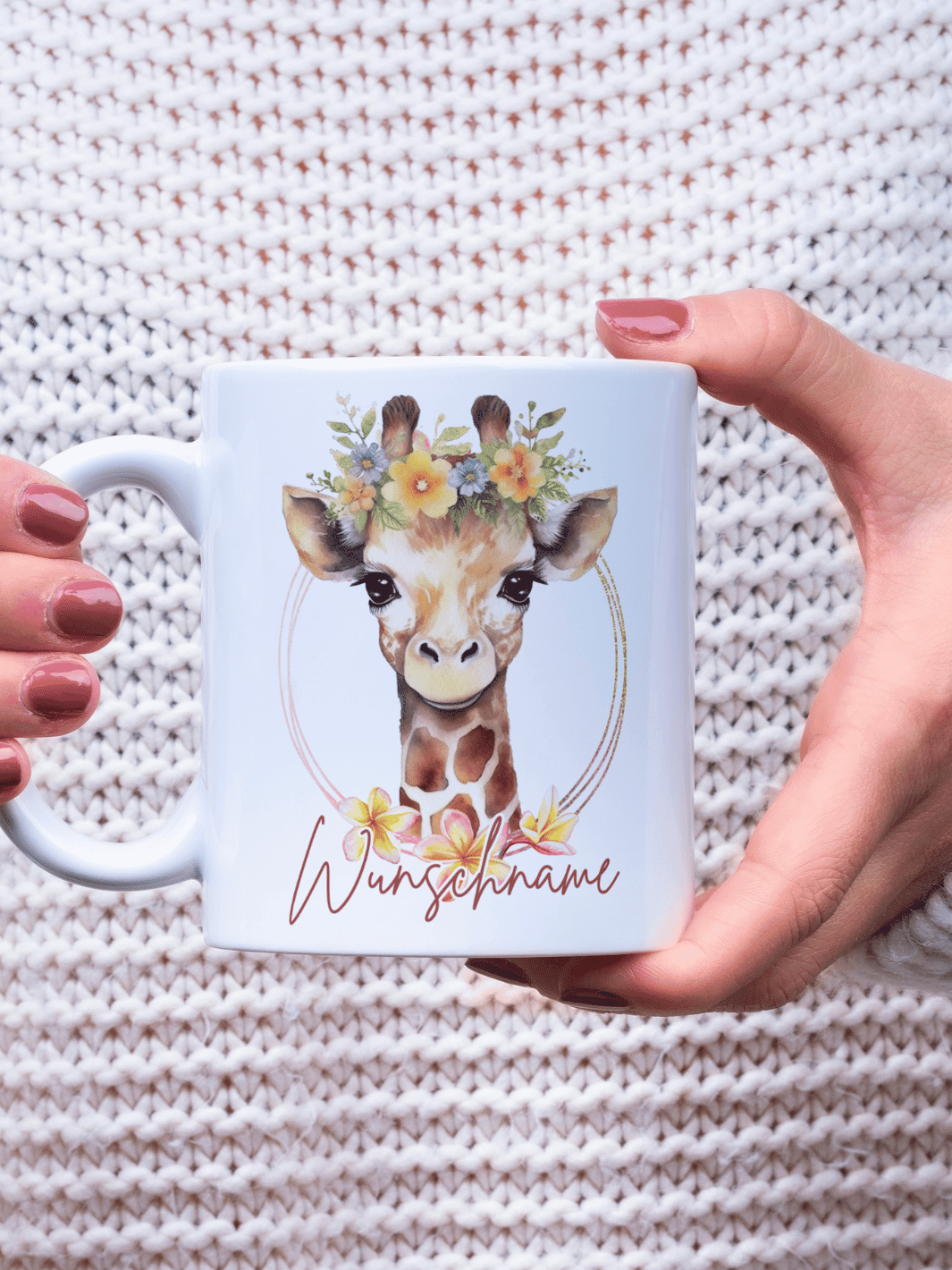 Keramiktasse Giraffe personalisierbar - achtsame Geschenke für Frauen bei Alles auf Anfang, Bedburg NRW