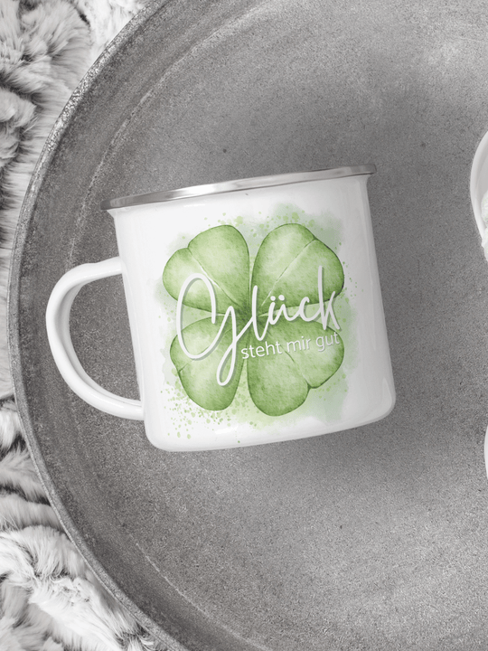 GLÜCK Emaillebecher - Alles auf Anfang - personalisierte Geschenke für Frauen