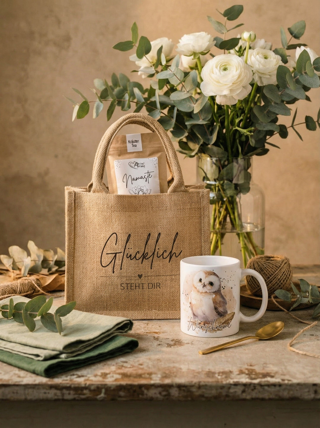 GLÜCKLICH STEHT DIR Geschenk - Set - Alles auf Anfang - personalisierte Geschenke für Frauen