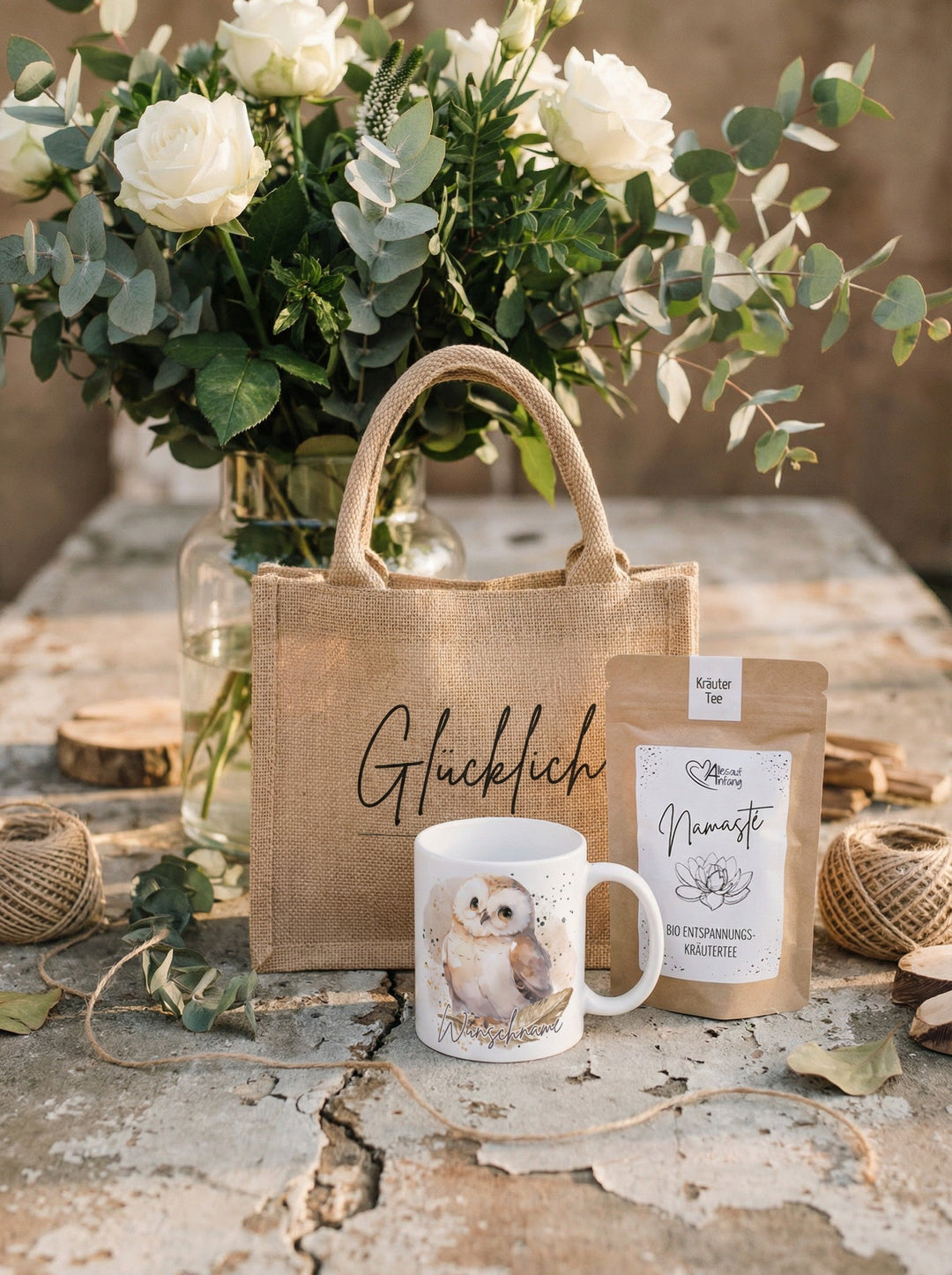 GLÜCKLICH STEHT DIR Geschenk - Set - Alles auf Anfang - personalisierte Geschenke für Frauen